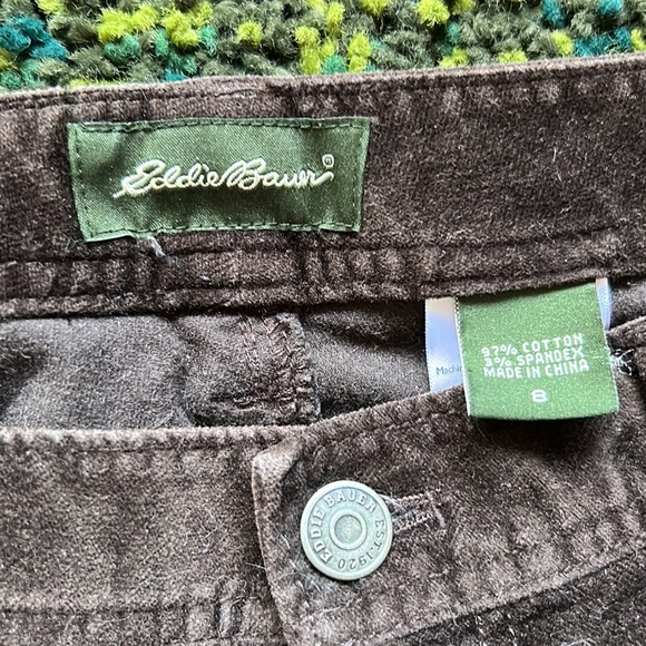 Eddie Bauer Brown Velvet Flared Pants - Picture 3 of 5